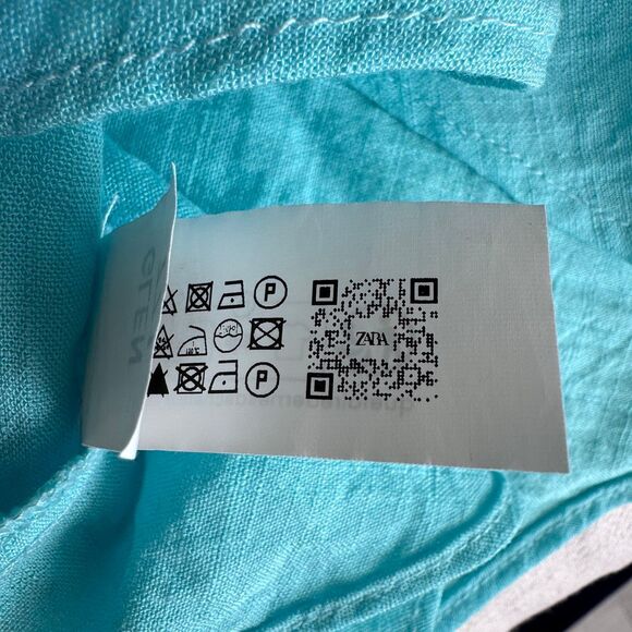 Zara Flowy Halter Top XS Turquoise - Picture 9 of 9